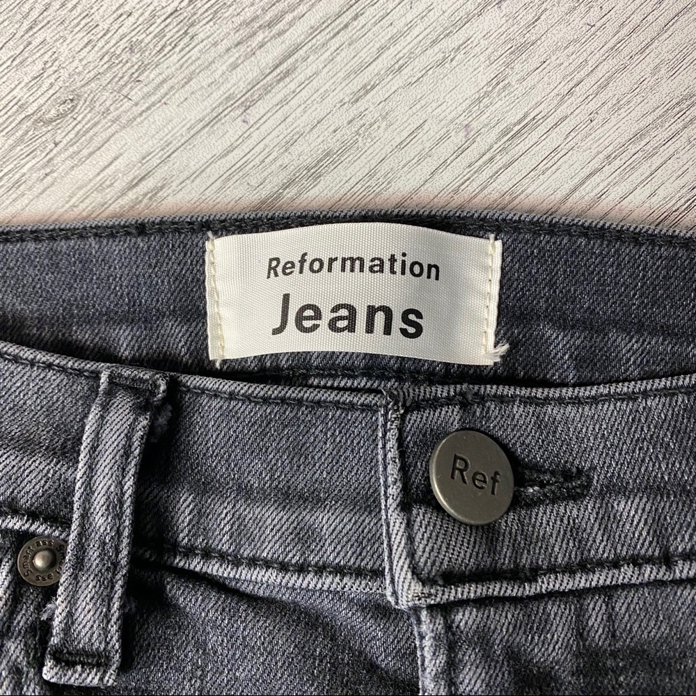 Reformation | Jesse High Crop Boot Jeans Black 26 - Picture 6 of 7